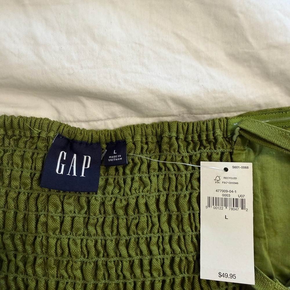 GAP Women’s Green Cropped Linen Blend Tank Top - Picture 4 of 5
